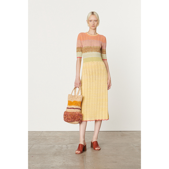 NWT Vanessa Bruno Coronille Knit Midi Sweater Cotton Blend Dress $460 - Size M - Picture 3 of 13